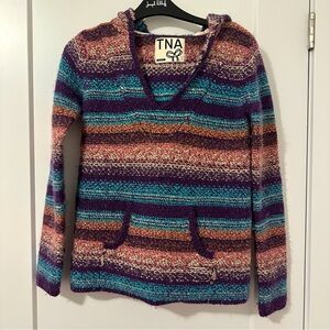 TNA Aritzia Striped Wool Blend Knit Pullover Oversized Sweater Size XS Women’s
